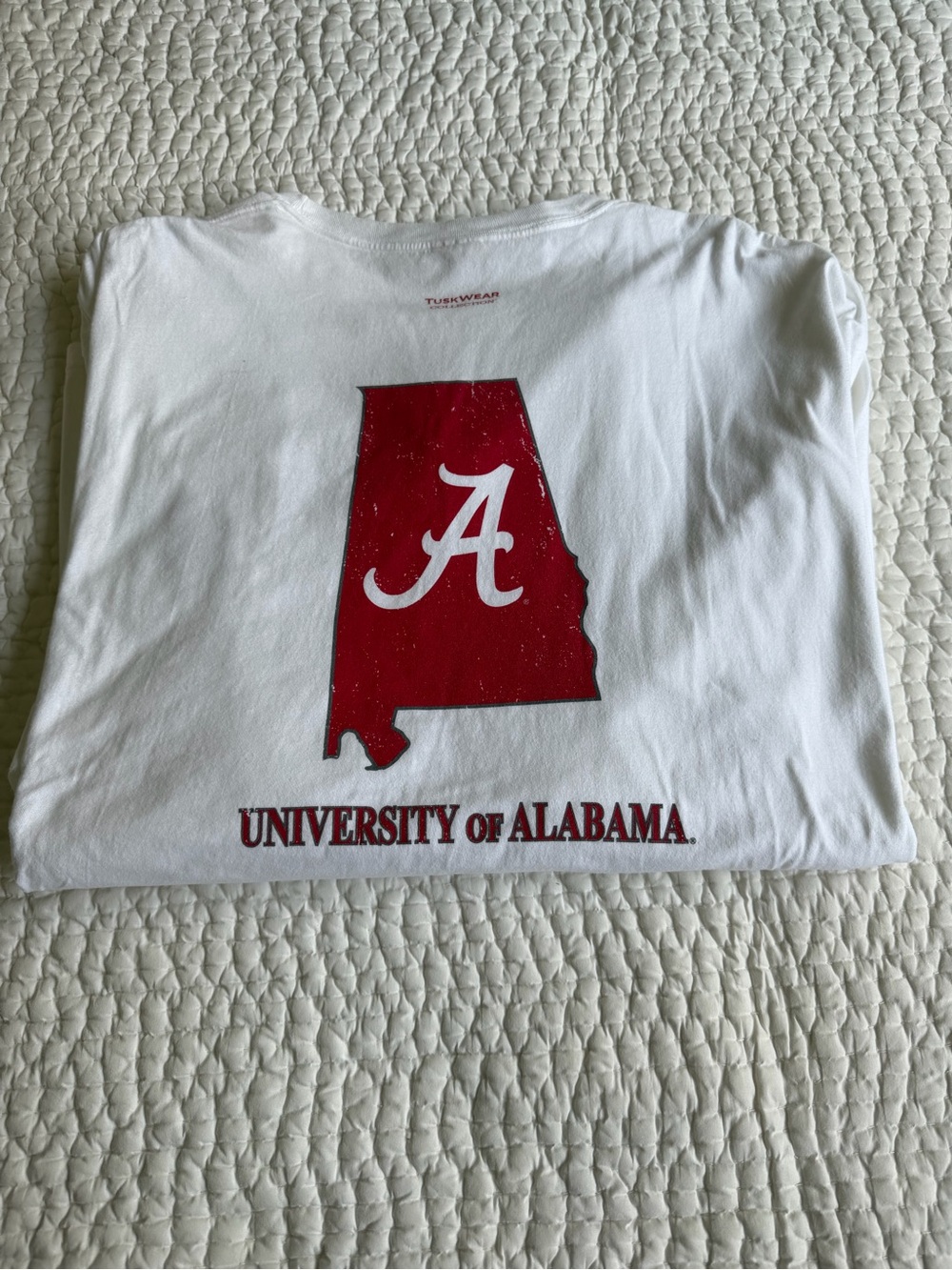 Alabama Comfort Colors White Crew Tee with Branded Neck Tag